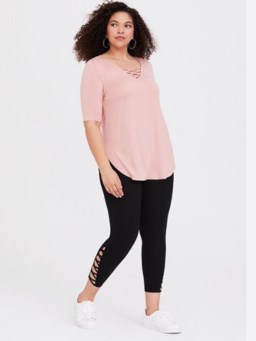 TORRID Lattice Crop Leggings Black Size 4X